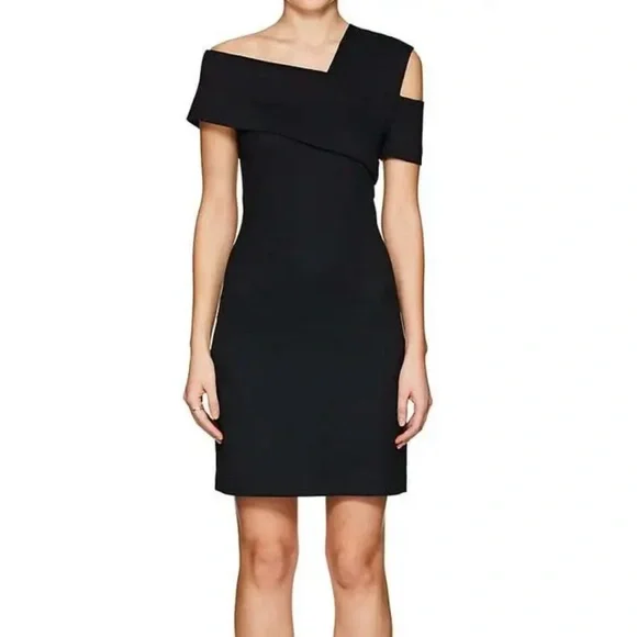 helmut lang off the shoulder dress Helmut Lang Women's Scala Off the Shoulder Dress in Basalt Black Size Small